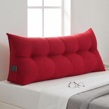 Imagem de Almofada Cabeceira Ana Cama Queen 160cm Suede Vermelho Mz Decor - Mazz