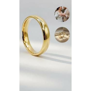 Imagem de Aliança Ouro 18k Banhada Tradicional 4mm - Congratulations Store