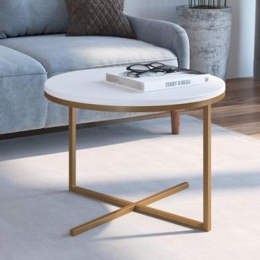 Imagem de Mesa Lateral Baixa 36 x 50 cm Volpi Branco - Artesano Móveis