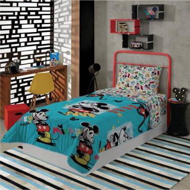 Imagem de Edredom Dupla Face Solteiro Infantil Mikey Menino Masculino Lepper