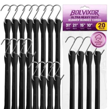 Imagem de Kit com 20 cordas elásticas Bolvixor para uso pesado, borracha EPDM