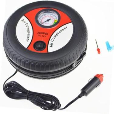 Imagem de Mini compressor de ar 12v calibrador eletrico portatil 260psi inflavel