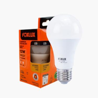 Imagem de Lâmpada LED Bulbo Foxlux 12W 3000K Branco Quente E27 Bivolt 1018 Lumens Econômica