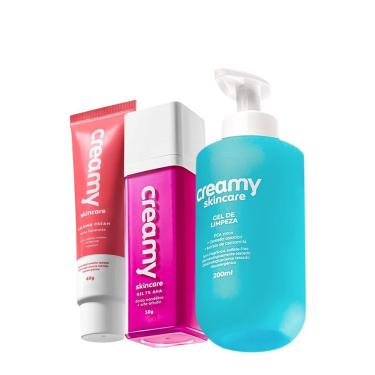 Imagem de Kit de Skincare Creamy com Gel de Limpeza 200ml e Ácido Mandélico 30g e Calming Cream 40g