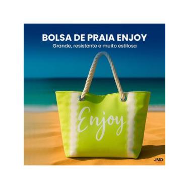 Imagem de Kit Praia Completo Bolsa + Necessaire + Manta Estampa Enjoy - Compra R