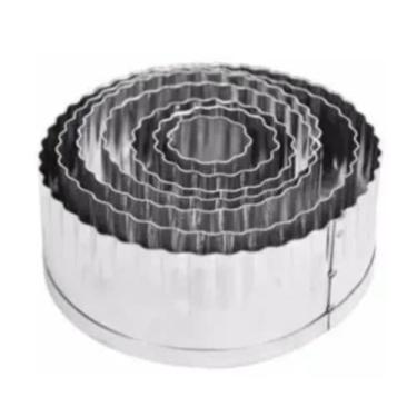Imagem de Chicky Formas Cortador de Biscoitos Redondo Conjunto de 7 Peças Aço Inox