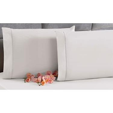 Imagem de 4 Fronha Avulsa Percal 200 Fios Algodão Ponto Palito Branca