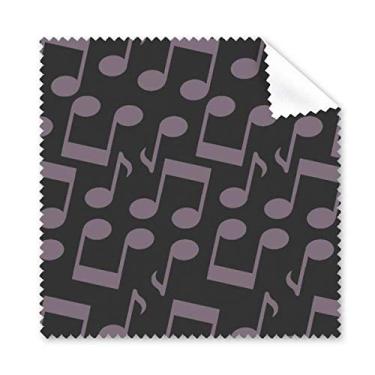 Imagem de Pano de limpeza preto roxo escuro com notas musicais, 5 peças