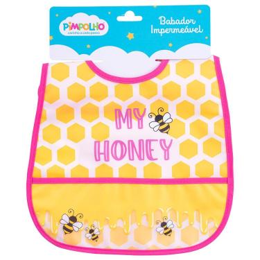 Imagem de Babador Impermeável Amarelo Abelha PIMPOLHO 91342