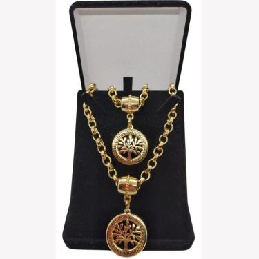 Imagem de Colar + Pulseira Elo Português Grosso 6mm Árvore da Família