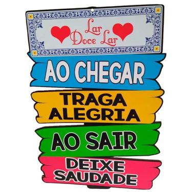 Imagem de Placa Casa E Decoração De Parede Madeira - Lar Doce Lar