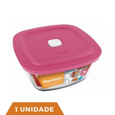 Imagem de 1 Pote Vidro Facilita Quadrado Marmita 300Ml Marinex