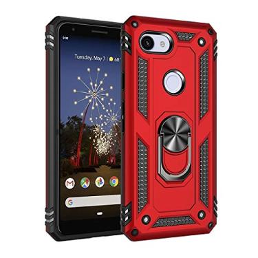 Imagem de Mobile phone accessories Para for Google Pixel 3a TPU à prova de choque + capa protetora de PC com suporte giratório de 360 ​​graus phone case