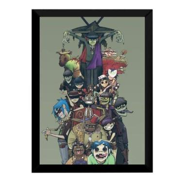 Imagem de Quadro Banda Gorillaz Virtual Rock Arte Poster Com Moldura