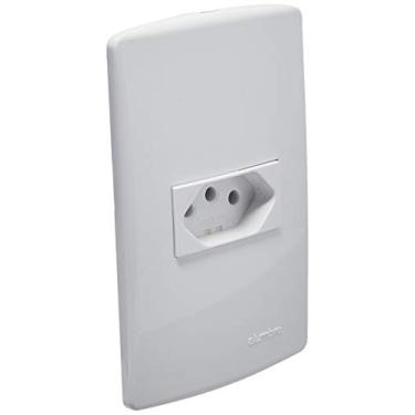 Imagem de Conjunto 1 Tomada 2P+T com Placa 4X2, Alumbra, Bianco Pro 85080, Branco