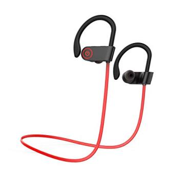 Imagem de Auriculares Bluetooth-In-Ear, Auriculares Wireless IPX4 Auriculares waterproof Earphones Sport Earbuds, Bluetooth 5.1 e 10 Hrs Battery, CVC 8.0 Noise Cancelling Mic Earbuds for Gym Running Outdoor Sports (vermelho)