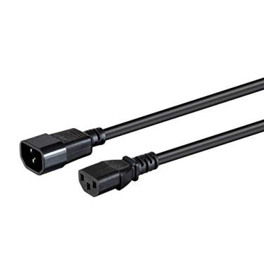 Imagem de Monoprice Cabo de extensão resistente - 2 pés - preto | IEC 60320 C14 para IEC 60320 C13, 14AWG, 15A, Sjt, 100-250V