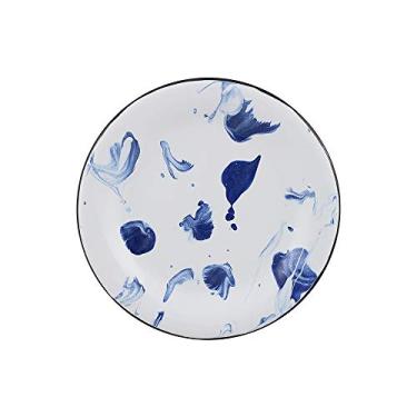 Imagem de Prato para Sobremesa 20 Esmaltado Marmorizado Azul - 250 ml - Ewel