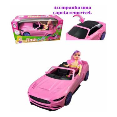 Imagem de Carrinho Carro Rosa Conversível Boneca Compatível C/ Barbie - Shopbr