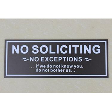 Imagem de Placa de porta/parede Meijiafei NO Soliciting NO EXCEPTIONS, 20,32 x 7,62 cm