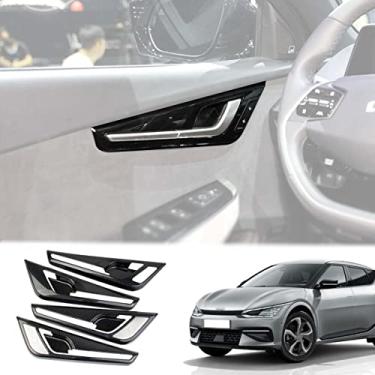 Imagem de GZBFTDH Tigela para maçaneta de porta de carro, compatível com acessórios Kia EV6 2021, adesivo protetor para decoração de interiores (carbono)
