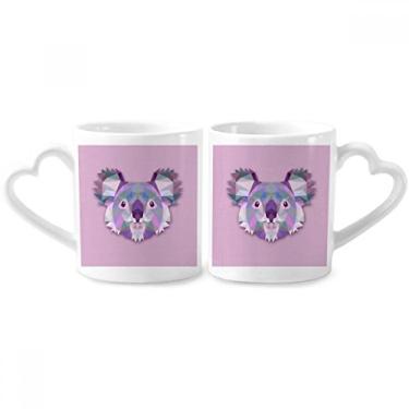 Imagem de Conjunto de canecas de porcelana para casais, imagem de coala da Austrália, desenho animado, ilustração de casal, coração