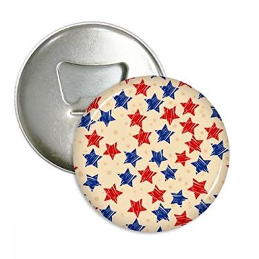 Imagem de Emblema multifuncional com emblema de ímã de geladeira com elementos do país do pentagrama americano azul vermelho