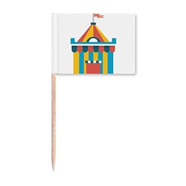 Imagem de Incrível ilustração engraçada de barraca de parque bandeiras de palito de dente marcador decoração de festa