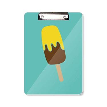 Imagem de DIYthinker Prancheta de sorvete doce chocolate marrom amarelo A4