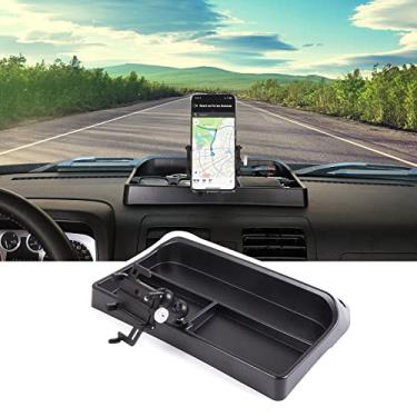 Imagem de PIUGILH Compatível com suporte de telefone H3 multifuncional suporte central console painel painel caixa organizadora para Hummer H3 2005-2009, ABS preto