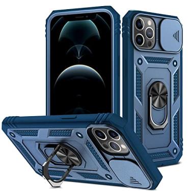 Imagem de Capa de celular Caixa compatível com iPhone 6Plus/7Plus/8plus com lente Protectionl Body Hard Slim 3 em 1 Caso de proteção, com caixa de giro magnético (Color : Midnight Blue+Blue)