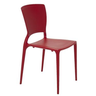 Imagem de Cadeira Sofia Vermelha Sem Braço Tramontina