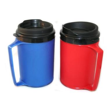 Imagem de GAMA Electronics 2 Canecas de Café Térmicas de Espuma ThermoServ 355 ml (1) Azul e (1) Vermelho