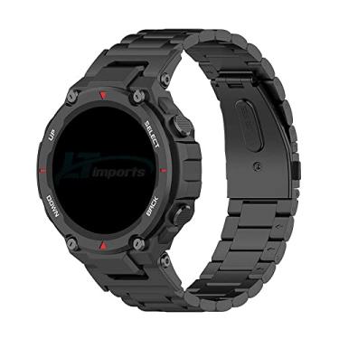Imagem de Pulseira Metal 3 Elos compativel com Amazfit T-Rex 1 e Amazfit T-Rex Pro - Marca LTIMPORTS (Preto)