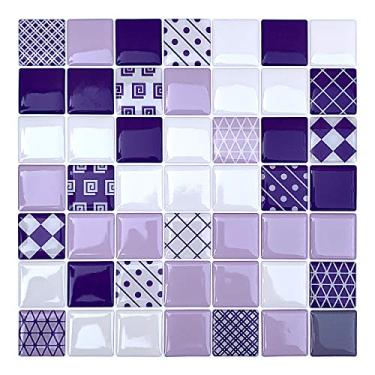 Imagem de Pastilha Adesiva, Cromo Sign, Branca/Roxa/Lilás Alto Relevo Resinada Kit 4 Placas, 18,5x18,5