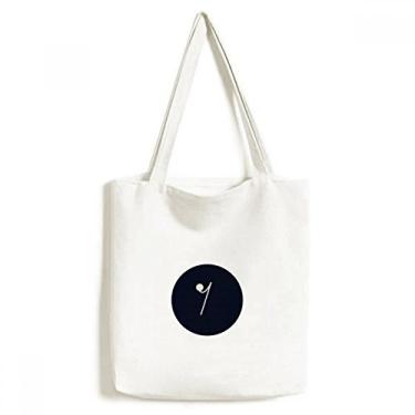 Imagem de White Music Bolsa de lona preta com oito descansos, bolsa de compras casual