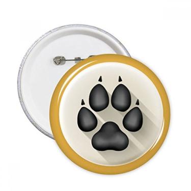 Imagem de Adorável garra de cachorro padrão preto pinos redondos distintivo decoração roupas 5 peças presente