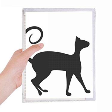 Imagem de Caderno de arte de animal de gato preto para amantes de animais de estimação, diário de folhas soltas recarregável