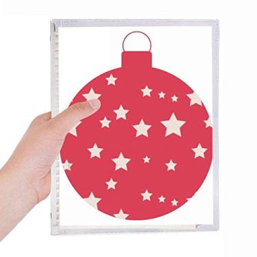 Imagem de Caderno de Natal com estrelas vermelhas para festivais, folhas soltas, diário recarregável, artigos de papelaria