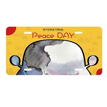 Imagem de DIYthinker Placa de licença para sombreamento de tinta abstrata para decoração de carro Dia da Paz