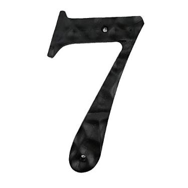 Imagem de Número de placa de casa flutuante 3D de 15 cm, material de ferro fundido, placa de metal 0-9 para uso externo digital à prova d'água, antiferrugem, durável, painel de porta de hotel, preto, montado com parafuso