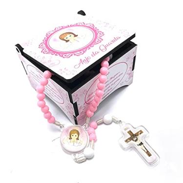 Imagem de Terço Infantil Crianças Menina Anjo Da Guarda Com Caixinha Mdf