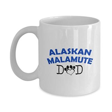 Imagem de Caneca divertida para casal de malamute do Alasca - pai malamute do Alasca - mãe malamute do Alasca - presentes para amantes de malamute do Alasca - ideia exclusiva de presentes de cerâmica (pai)