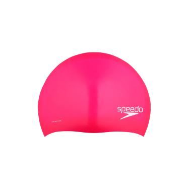 Imagem de Speedo Touca de natação unissex para adultos, cabelo longo de silicone, rosa