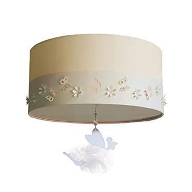 Imagem de Luminária Plafon Infantil Fadas Cúpula Crú 30x15 2E27