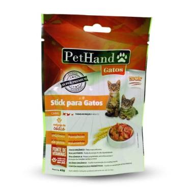 Imagem de Pethand Petisco Palito Stick Para Gatos Super Premium Carne 45G