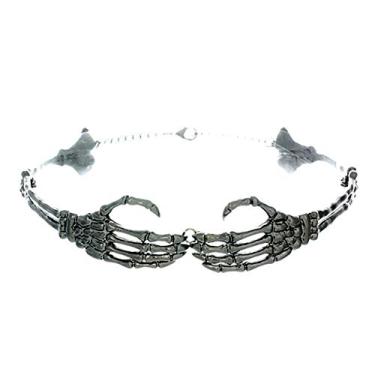 Imagem de Western F.a.s.h.i.o.n Gargantilha metálica com mãos de esqueleto, Metal, Não conhecido