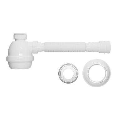 Imagem de Sifão Sanfonado Extensível Blukit com Copo 79,5Cm Branco Universal