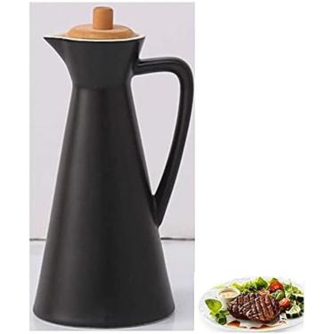 Imagem de Garrafa De Azeite Ou Vinagre Anti-vazamento, Garrafa Dispensadora Moderna, Garrafa Dispensadora De Azeite De Mesa De Cerâmica Molho De Soja Ou Galheteiro De Vinagre Com Dosador, Lata De Armazename