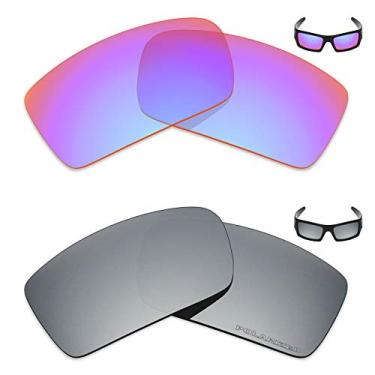 Imagem de Mryok+ 2 pares de lentes polarizadas de substituição para óculos de sol Oakley Gascan – Rosa cobalto/titânio prata